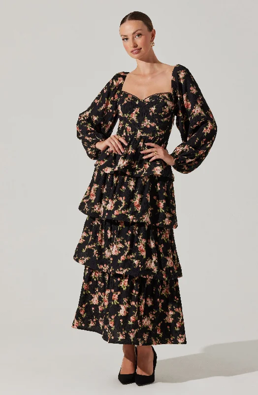 Limited Edition Aumie Tiered Floral Maxi Dress