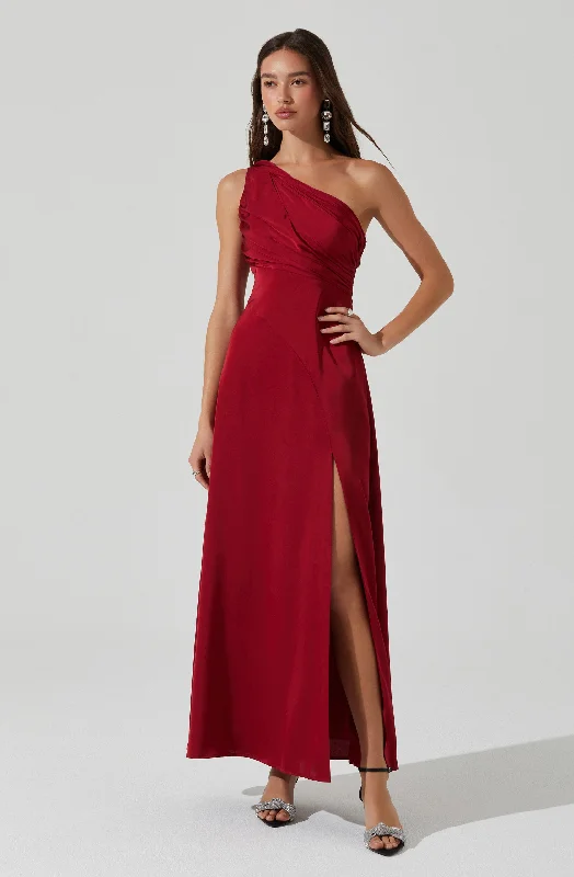 Exclusive Online Offers Atoila One Shoulder Satin Maxi Dress