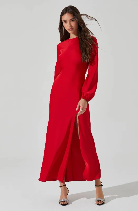 Savings Galore Elyse Satin Maxi Dress