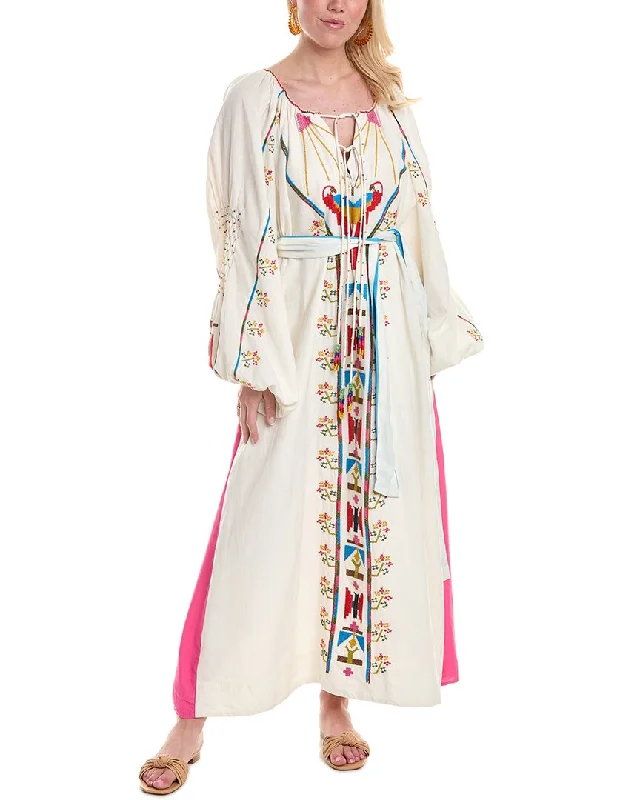 Hot Savings Alert FARM Rio Macaw Linen-Blend Maxi Dress