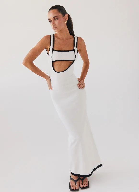 Flash Offer Lost In Paris Knit Maxi Dress - White