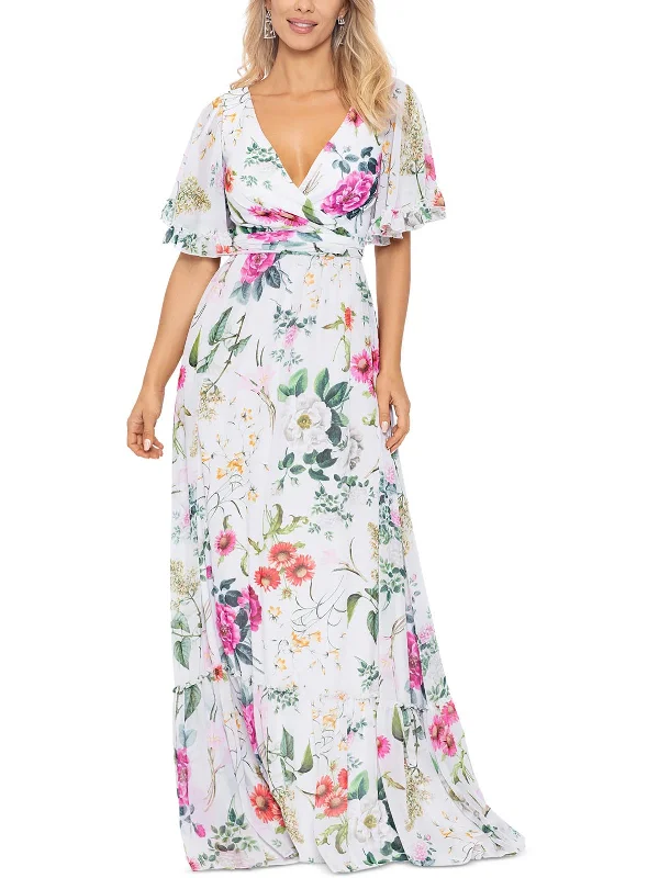 Price Slash Alert Womens Chiffon Floral Maxi Dress