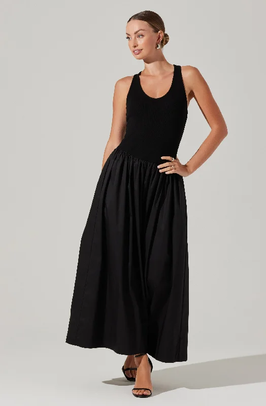 Exclusive Offer Zandra Mixed Media Maxi Dress
