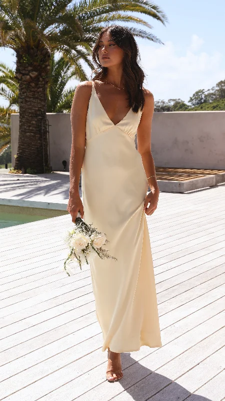 Grab Your Deal Ziah Maxi Dress - Yellow