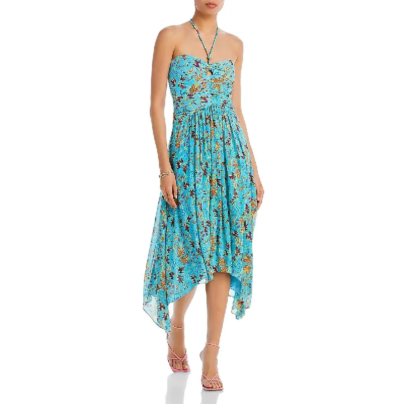 Weekend Exclusive Offers A.L.C. Womens Handkerchief Hem Midi Halter Dress