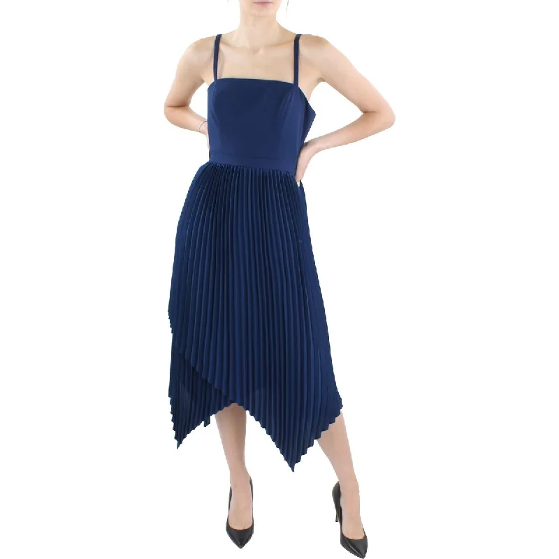 Weekend Special Sale Aidan by Aidan Mattox Womens Pleated Midi Cocktail and Party Dress