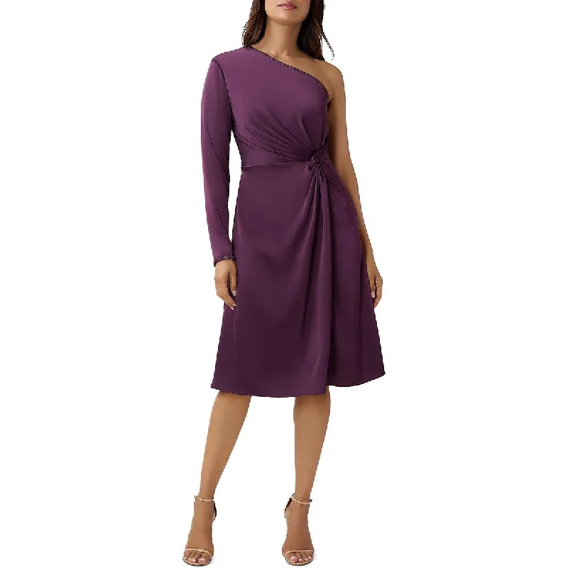Weekend Offers Galore Aidan Mattox Womens Twist Front Midi Cocktail and Party Dress