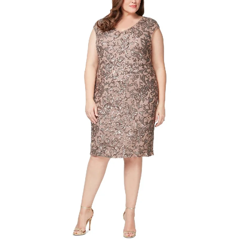 Weekend Buy One Get One Alex Evenings Womens Plus Patterned Midi Sheath Dress
