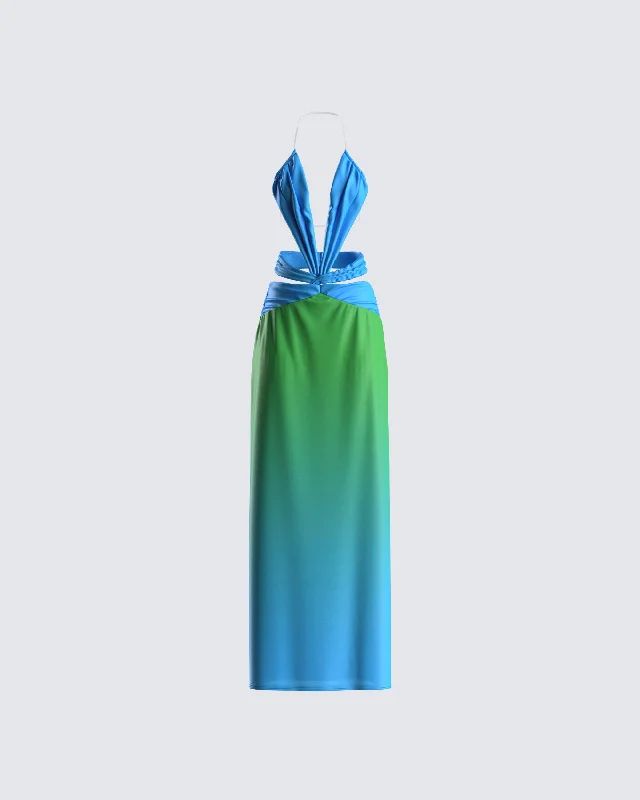 Today's Offer Anita Ombre Print Maxi Dress