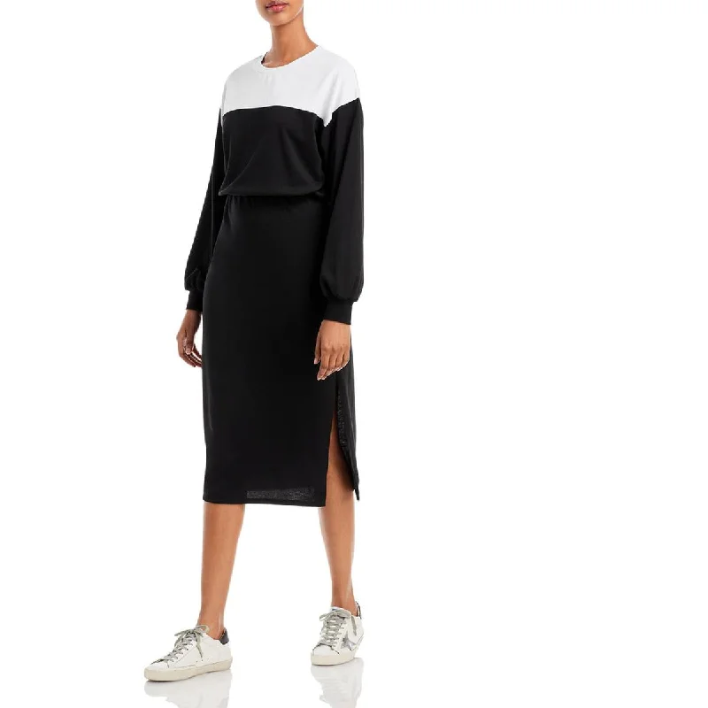 Flash Discounts Aqua Womens Colorblock Knit Midi Dress