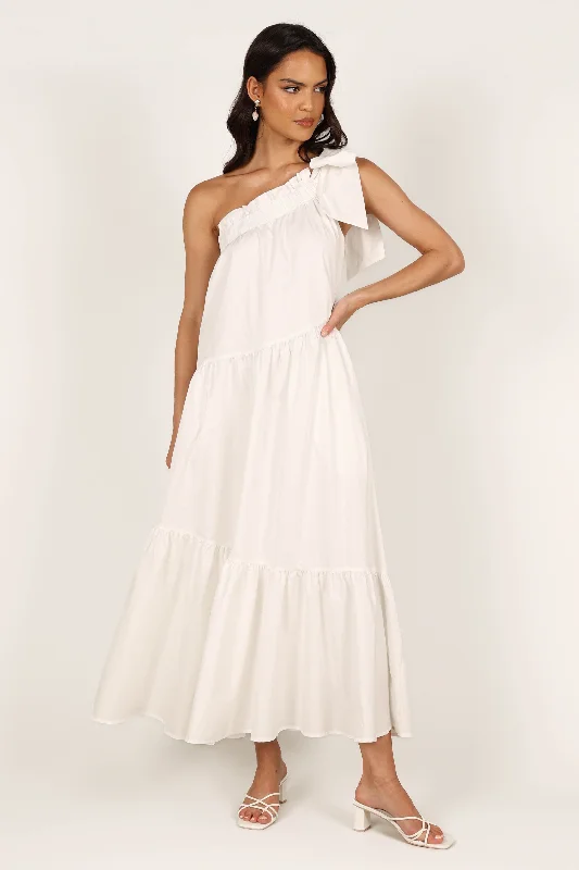 Weekend Sale Day Ava One Shoulder Maxi Dress - White