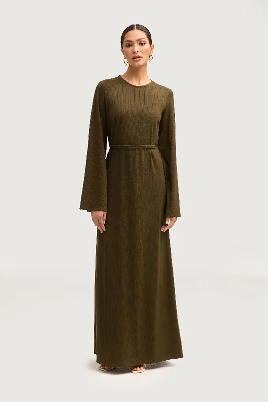Today’s Flash Sale Ava Ribbed Maxi Dress - Olive