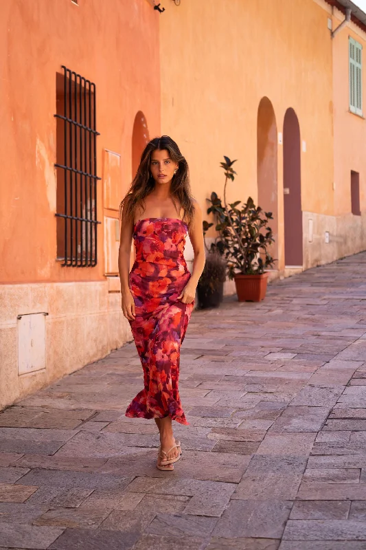 Shop Now, Save More Avani Floral Strapless Maxi Dress