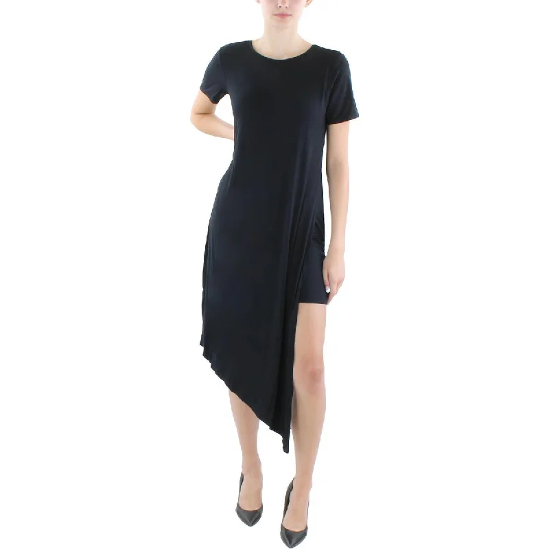 Weekend Hot Prices BCBGMAXAZRIA Womens Asymmetric Slit Midi Dress