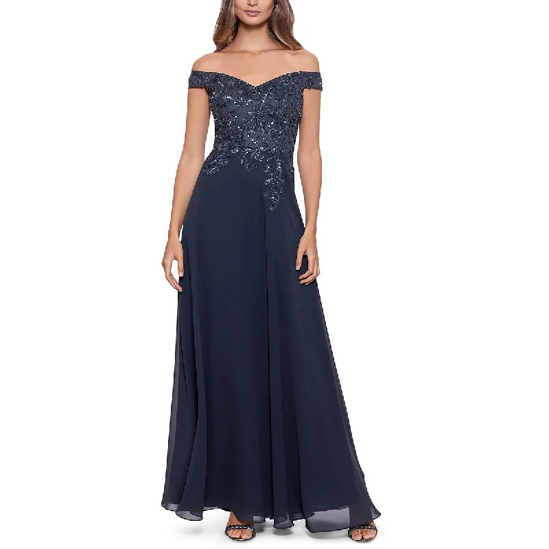 Weekend Flash Savings Betsy & Adam Womens Embellished Long Evening Dress
