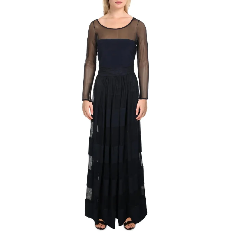 Weekend Super Sale Frenzy Betsy & Adam Womens Illusion Maxi Evening Dress