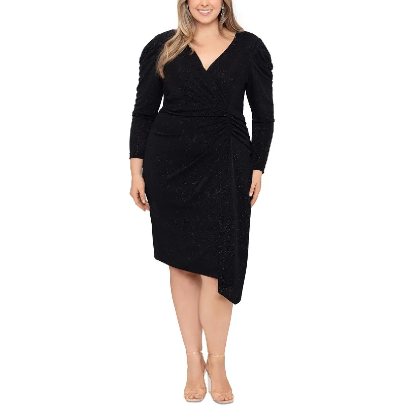Shop & Save Today Betsy & Adam Womens Plus Metallic Wrap Dress