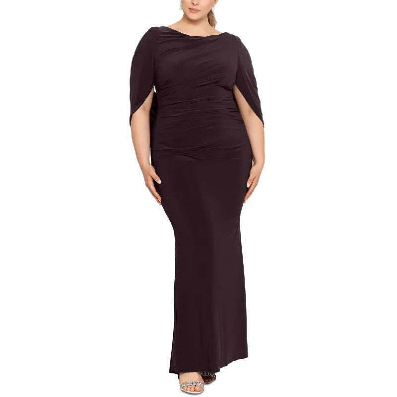 Time-Sensitive Offer Betsy & Adam Womens Plus Matte Jerset Drapey Evening Dress