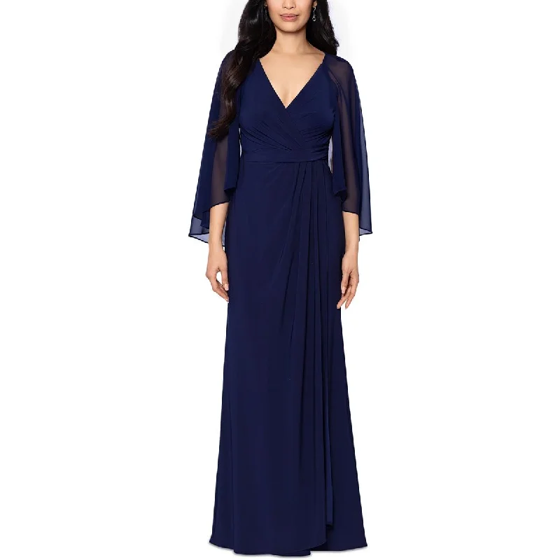 Weekend Deals Galore Betsy & Adam Womens Matte Jersey Capelet Evening Dress