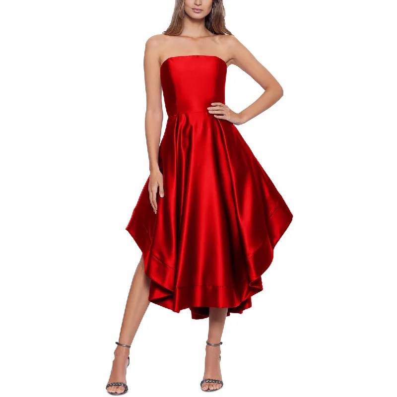 Exclusive Online Offers Betsy & Adam Womens Satin Strapless Evening Dress