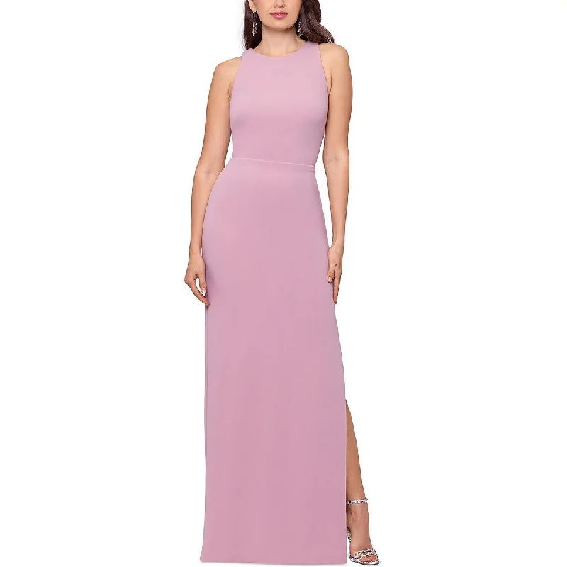 Price Slash Event Betsy & Adam Womens Scuba Halter Evening Dress