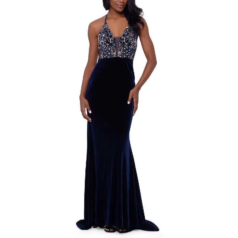 Super Price Drop Betsy & Adam Womens Velvet Embellished Evening Dress