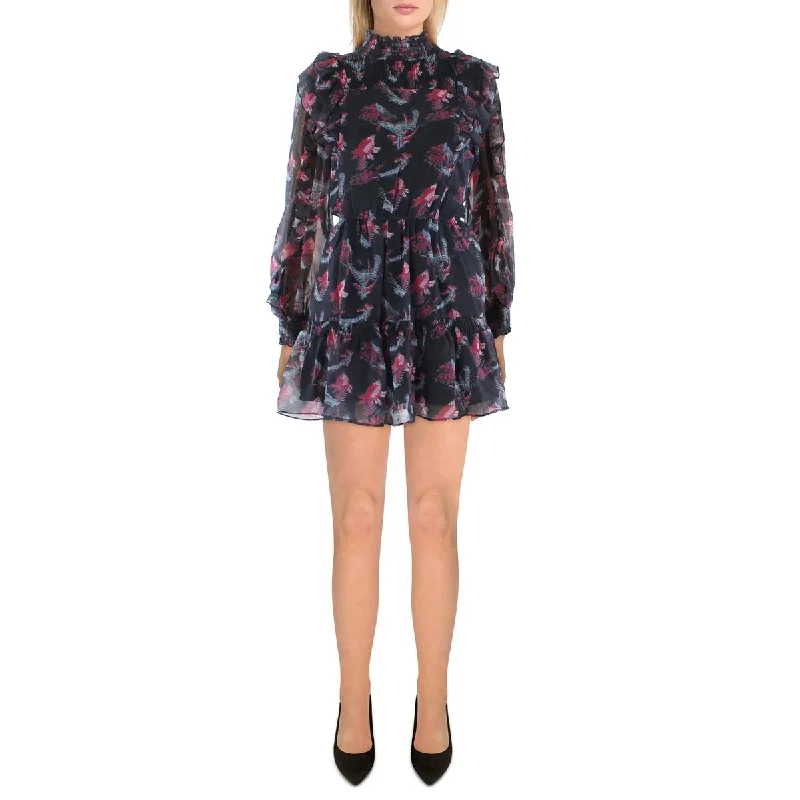 Weekend Bonanza Beulah Womens Juniors Printed Mini Fit & Flare Dress
