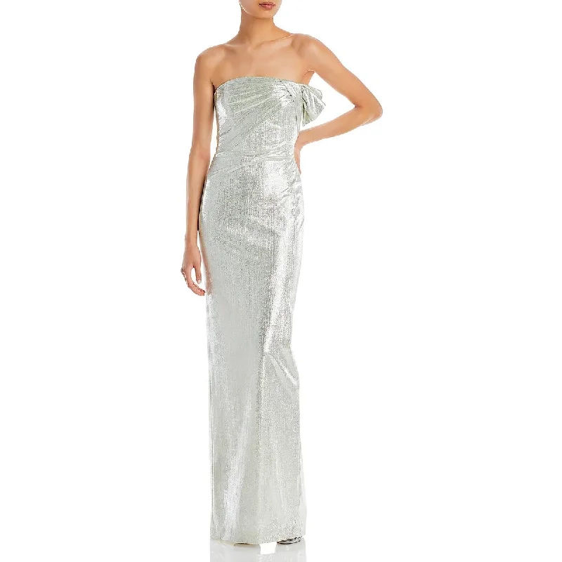 Weekend Offers You Can’t Miss Black Halo Womens Divina Metallic Strapless Evening Dress