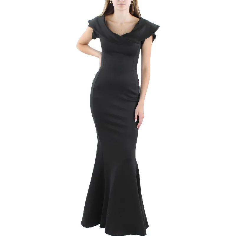 Weekend Deal Fever Black Halo Womens Full Length Cap Sleeve Evening Dress