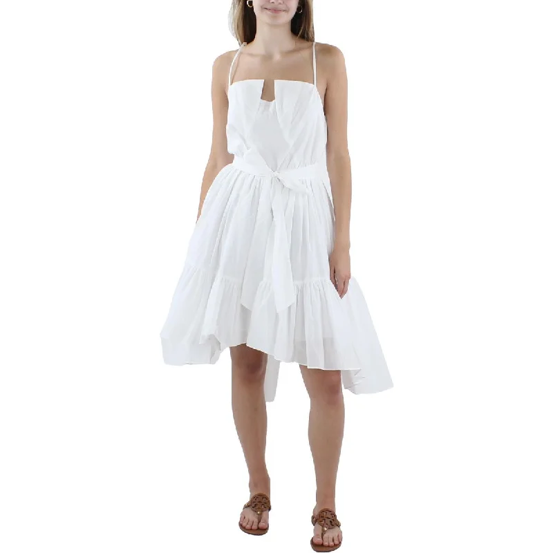 Weekend Top Offers Black Halo Womens Hi-Low Belted Fit & Flare Dress