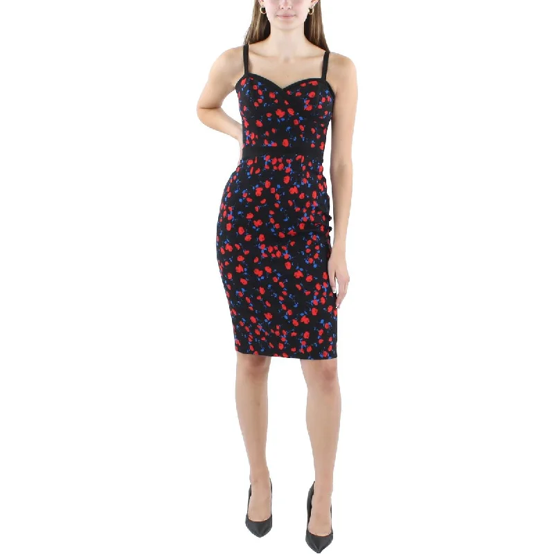 Weekend Offers You Love Black Halo Womens Knee-Length Sweetheart Neckline Sheath Dress