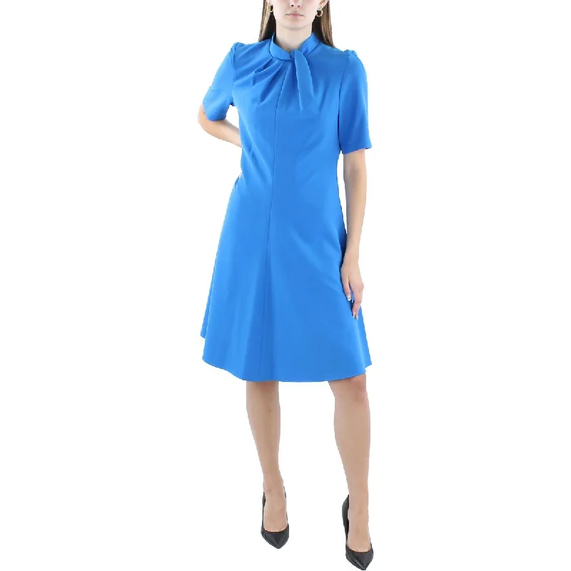 Weekend Closeout Deals Black Halo Womens Twist Neckline Knee-Length Fit & Flare Dress