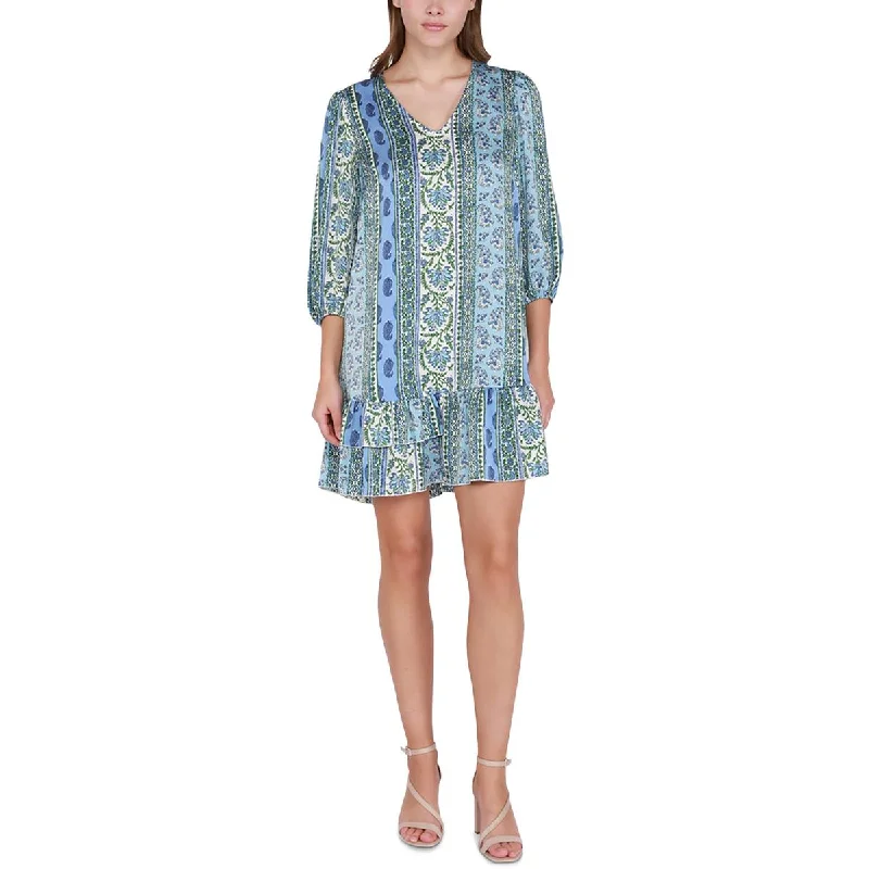Unmissable Deals Black Tape_ Womens Mini Printed Shift Dress