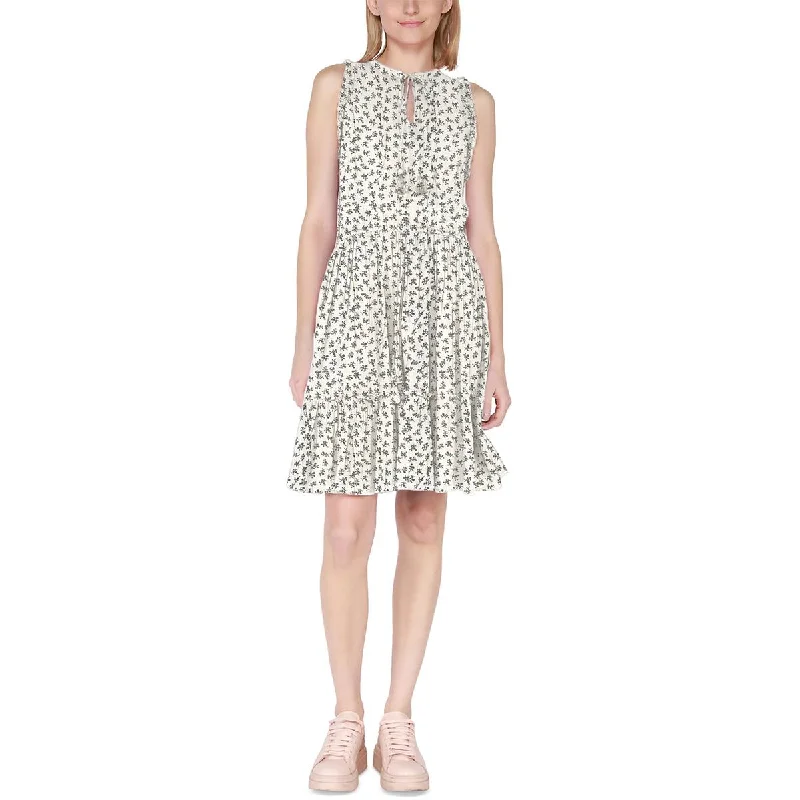 Clearance Event Black Tape_ Womens Printed Crinkled Shift Dress