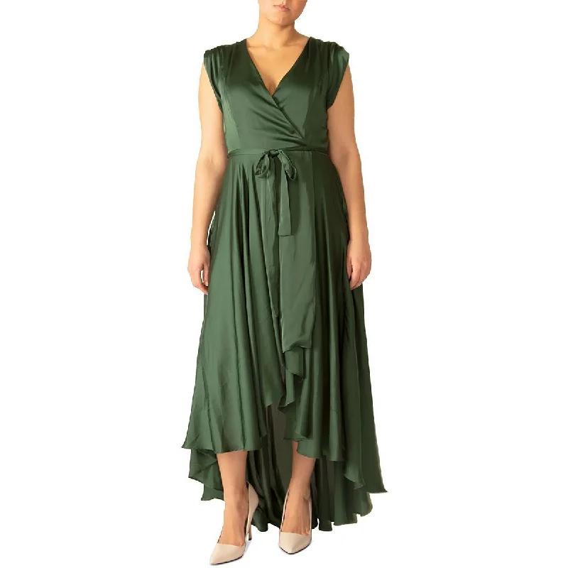 Mega Discounts Black Tape_ Womens Satin Long Evening Dress