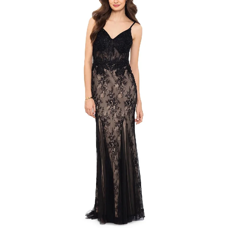 Unseen Savings Blondie Nites Womens Juniors Eve Soutache Burnout Evening Dress