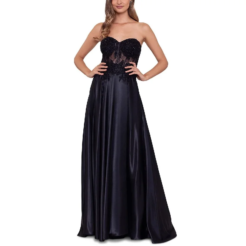 Exclusive Pricing Blondie Nites Womens Juniors Illusion Maxi Evening Dress