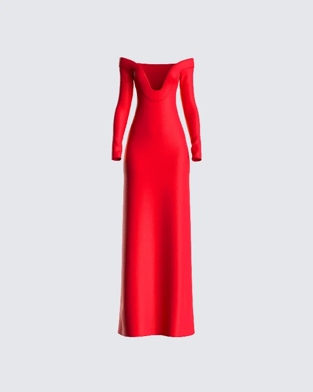 Best Price Ever Brooke Red Maxi Dress