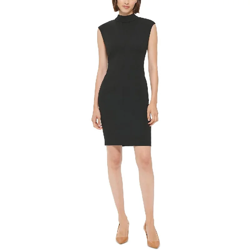 Exclusive Deals Calvin Klein Womens Crepe Cap Sleeves Sheath Dress