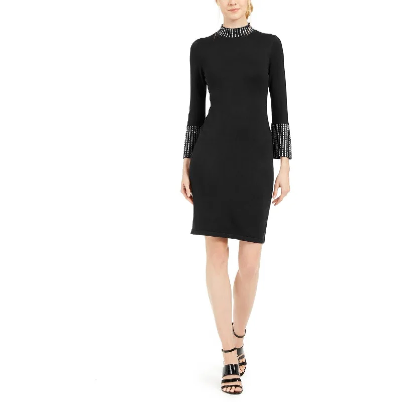 Weekend Steals and Deals Calvin Klein Womens Embellished Midi Sweaterdress