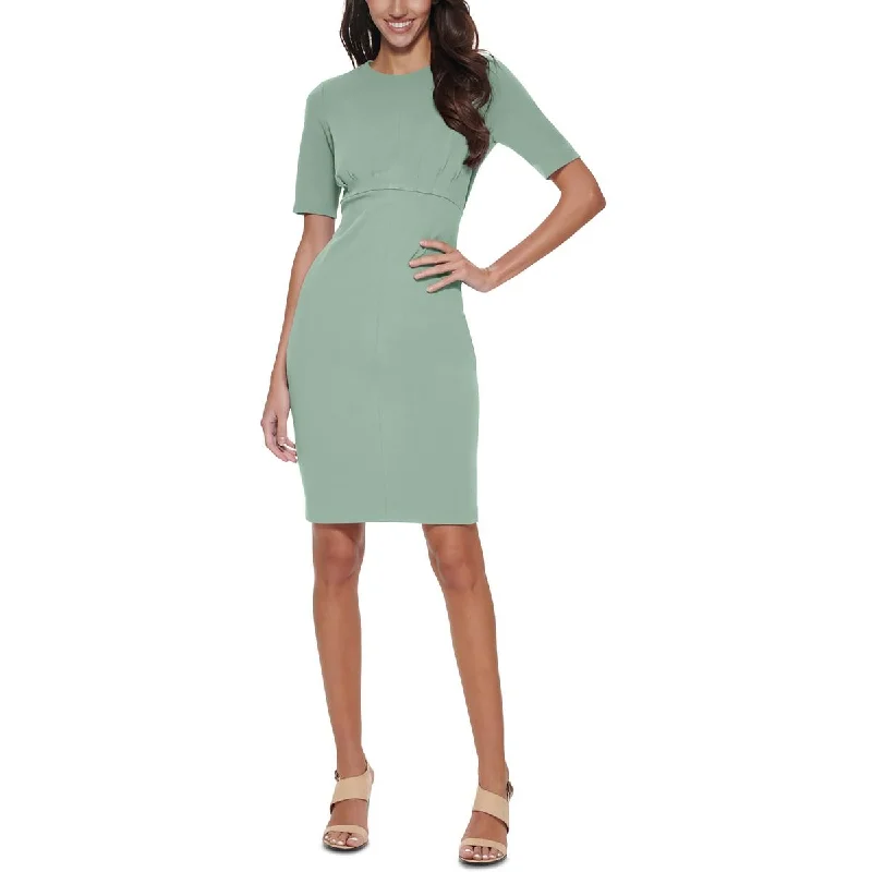 Weekend Deals Galore Calvin Klein Womens Jewel Neck Knee Length Midi Dress