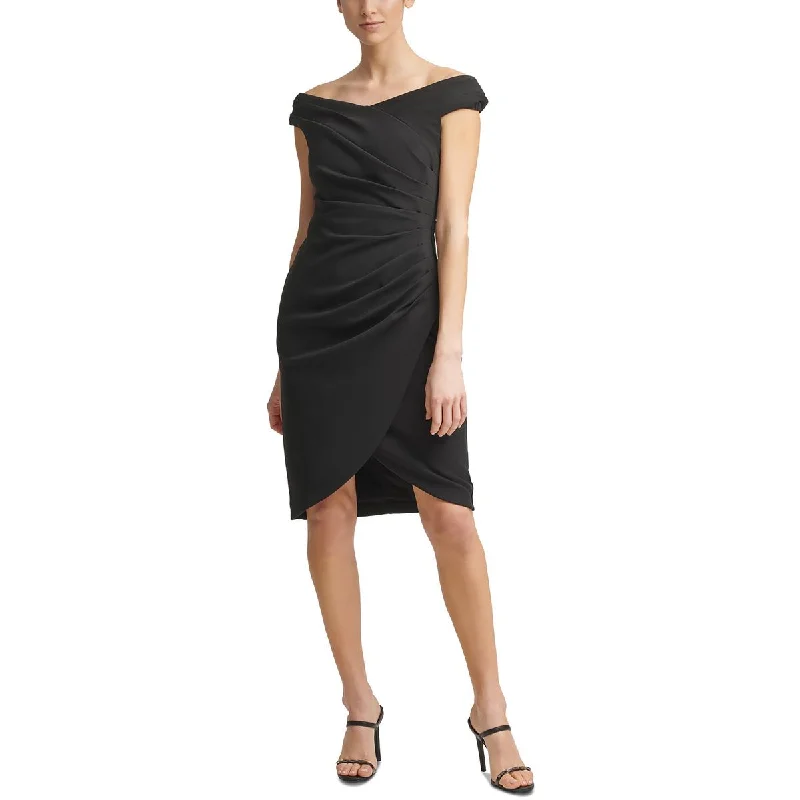 Weekend Massive Discounts Calvin Klein Womens Knit Pleated Midi Dress
