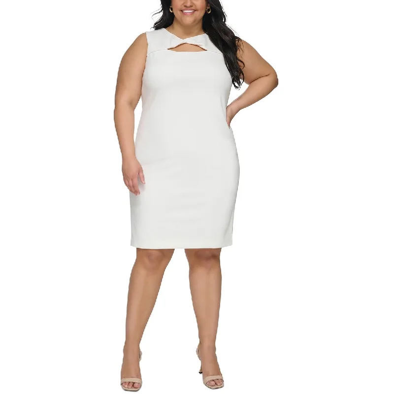 Big Savings Calvin Klein Womens Plus Cut-Out  Midi Dress