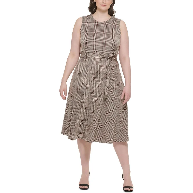 Limited Stock Calvin Klein Womens Plus Office Midi Wear To Work Dress