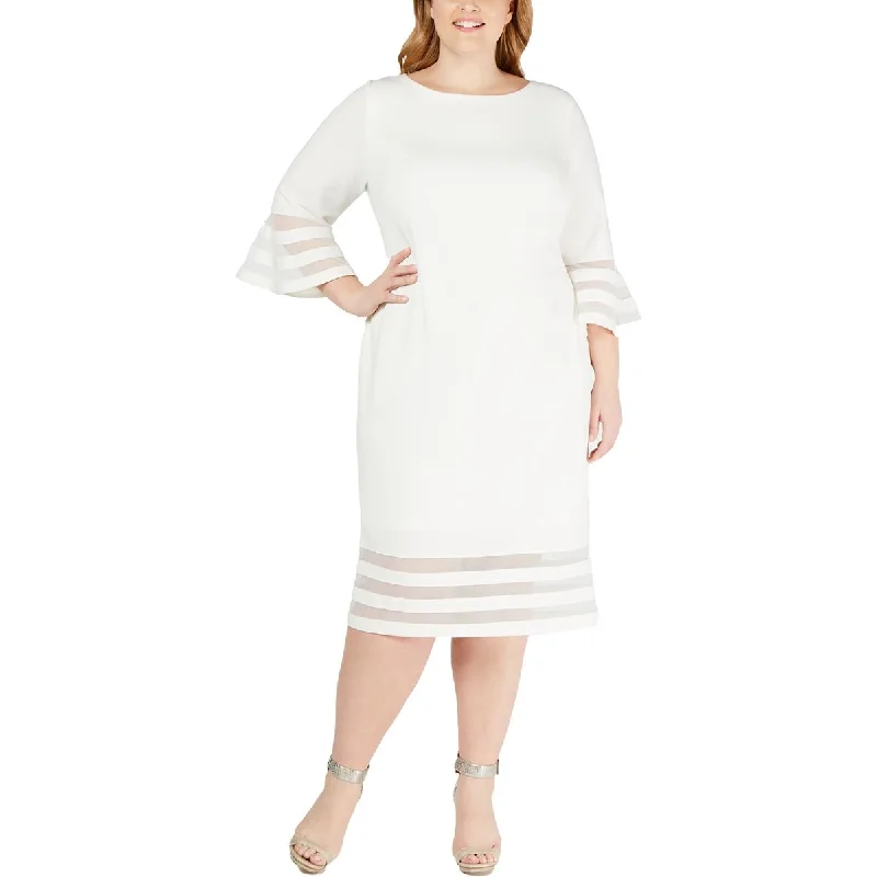 Flash Sale Calvin Klein Womens Plus Sheer Midi Sheath Dress