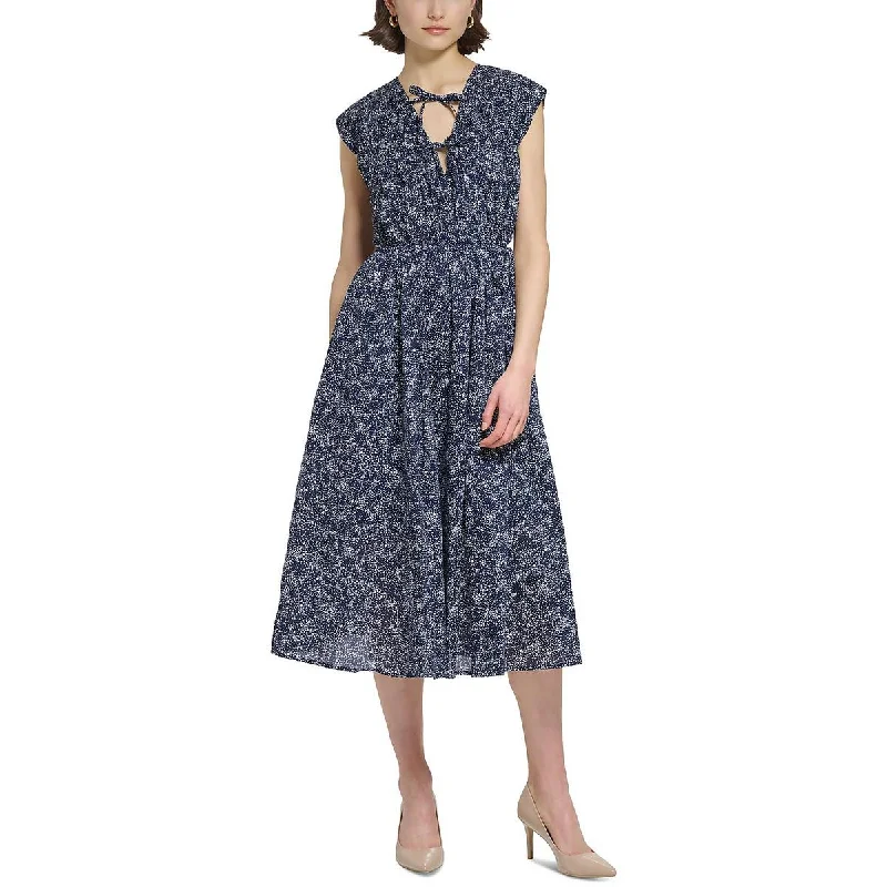 Hurry, Don’t Miss Out Calvin Klein Womens Printed Sleeveless Midi Dress