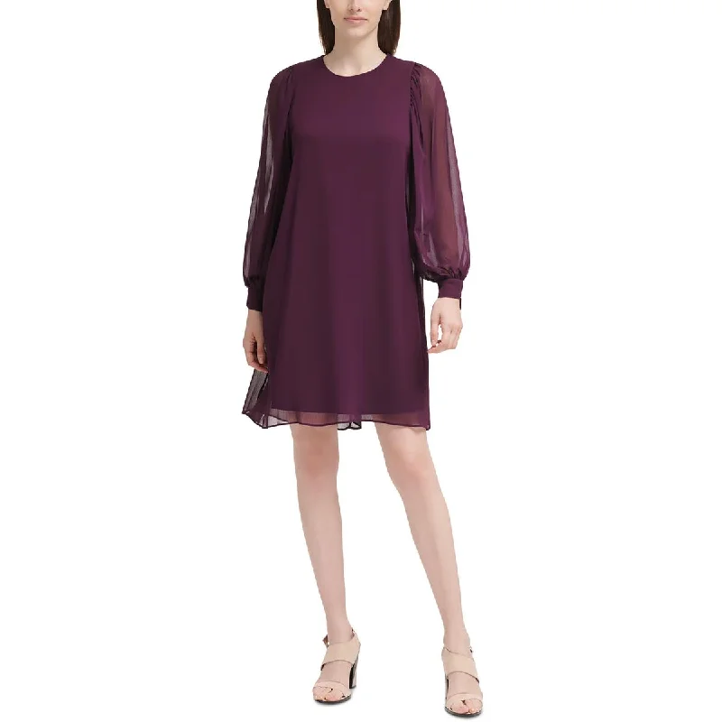 Weekend Hot Picks Calvin Klein Womens Sheer Above Knee Shift Dress