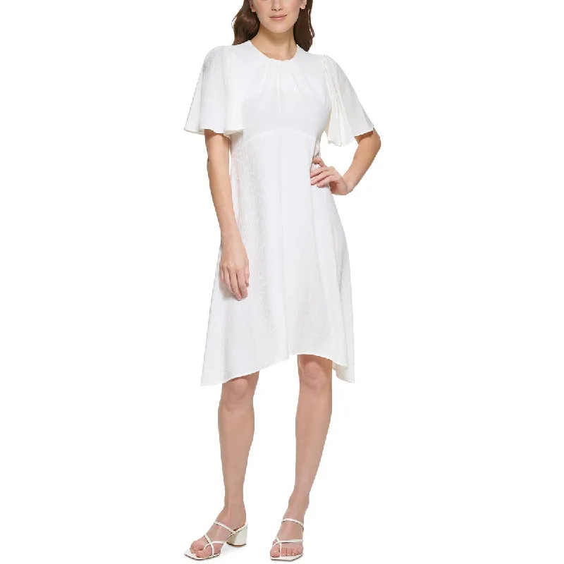 Shop & Save Calvin Klein Womens Textured A-Line Midi Dress