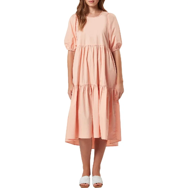 Super Deal Charlie Holiday Marny Women's Gathered Puff Sleeve Midi Shift Dress