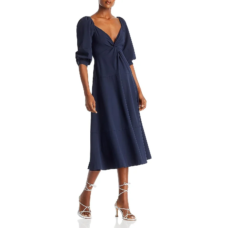 Shop & Save Big Cinq a Sept Womens Kristine Knot-Front  Midi Dress